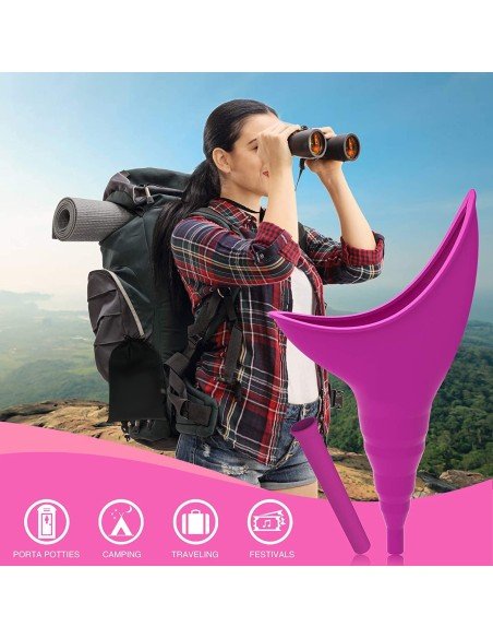 ⭐ Orinal Femenino Portátil Silicona Embudo Extensor Estuche ⭐ Orinal Femenino Portátil Silicona Embudo Extensor Estuche