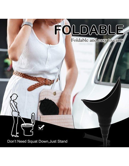 ⭐ Orinal Femenino Portátil Silicona Embudo Extensor Estuche