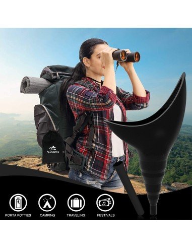 ⭐ Orinal Femenino Portátil Silicona Embudo Extensor Estuche