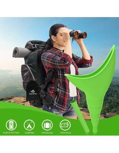 ⭐ Orinal Femenino Portátil Silicona Embudo Extensor Estuche