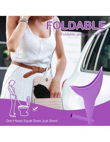 ⭐ Orinal Femenino Portátil Silicona Embudo Extensor Estuche