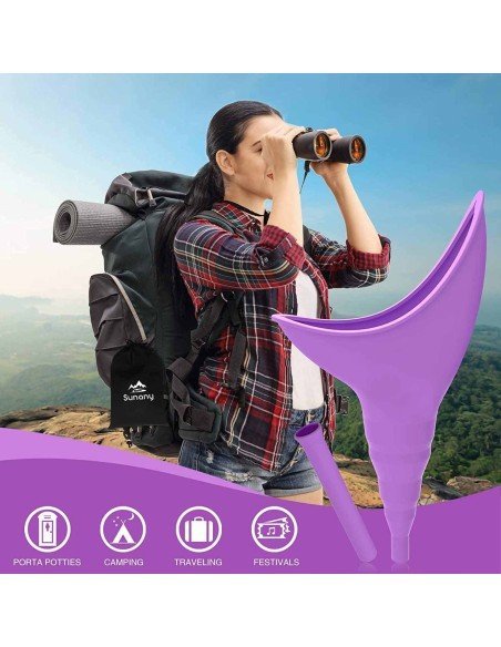 ⭐ Orinal Femenino Portátil Silicona Embudo Extensor Estuche