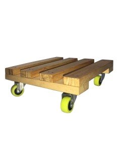 ⭐ Base con Ruedas para Matera soporte cuadrado Madera 25x25cm 2