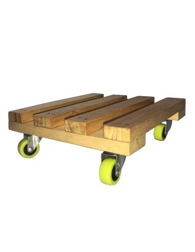 ⭐ Base con Ruedas para Matera soporte cuadrado Madera 25x25cm