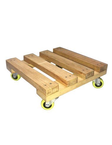 ⭐ Base con Ruedas para Matera soporte cuadrado Madera 25x25cm