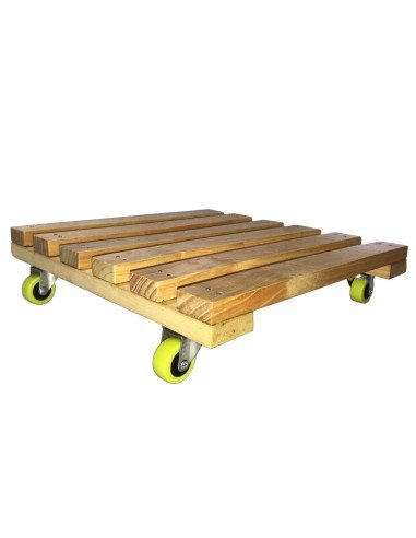 ⭐ Base con Ruedas para Matera soporte cuadrado Madera 35x35cm