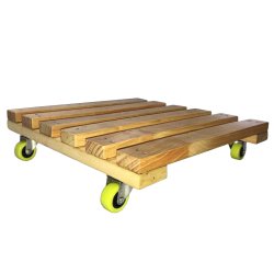 ⭐ Base con Ruedas para Matera soporte cuadrado Madera 35x35cm