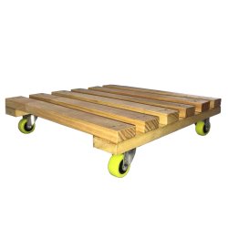 ⭐ Base con Ruedas para Matera soporte cuadrado Madera 35x35cm