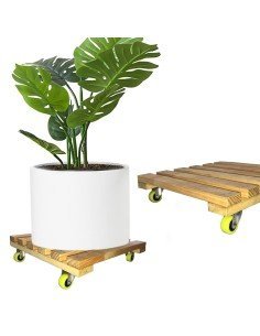 ⭐ Base con Ruedas para Matera soporte cuadrado Madera 35x35cm