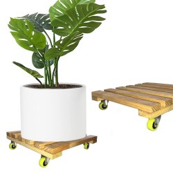 ⭐ Base con Ruedas para Matera soporte cuadrado Madera 35x35cm