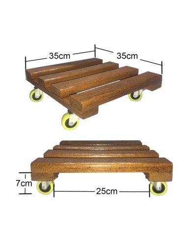 ⭐ Base con Ruedas para Matera soporte Exteriores 35x35cm