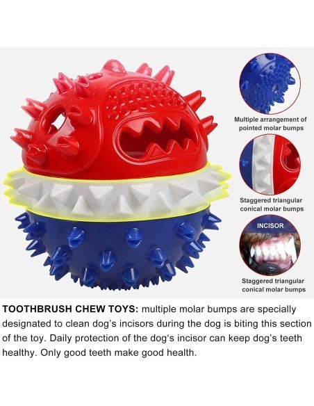 ⭐ Juguete Bola Premio Grande Interactivo Limpia dientes perro agresivo