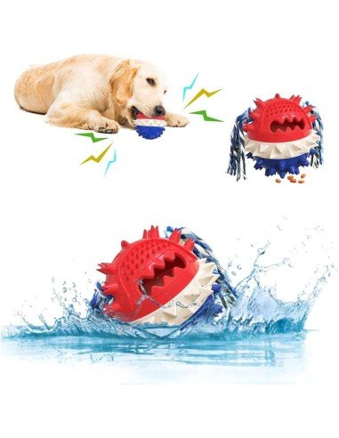 ⭐ Juguete Bola Premio Grande Interactivo Limpia dientes perro agresivo
