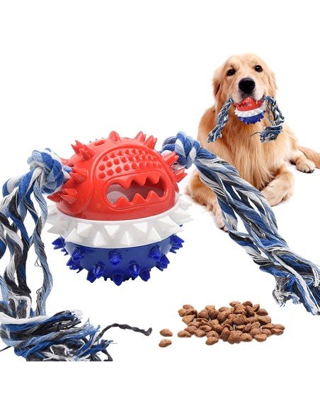 ⭐ Juguete Bola Premio Grande Interactivo Limpia dientes perro agresivo