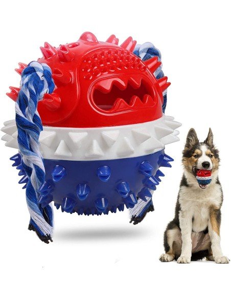 ⭐ Juguete Bola Premio Grande Interactivo Limpia dientes perro agresivo
