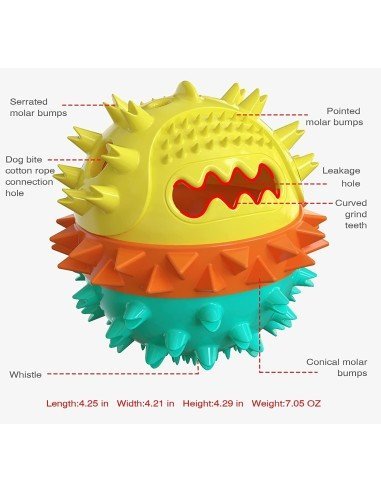 ⭐ Juguete Bola Premio Grande Interactivo Limpia dientes perro agresivo