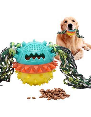 ⭐ Juguete Bola Premio Grande Interactivo Limpia dientes perro agresivo