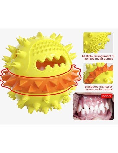 ⭐ Juguete Bola Premio Grande Interactivo Limpia dientes perro agresivo