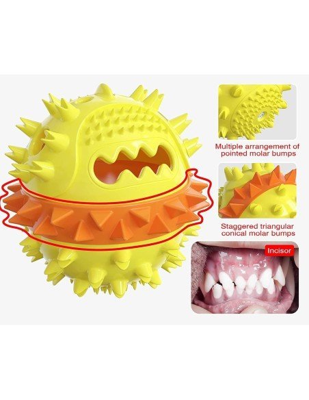 ⭐ Juguete Bola Premio Grande Interactivo Limpia dientes perro agresivo