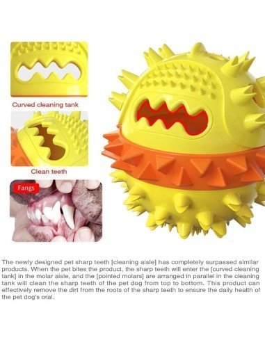 ⭐ Juguete Bola Premio Grande Interactivo Limpia dientes perro agresivo