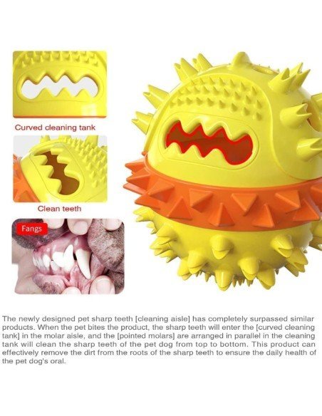 ⭐ Juguete Bola Premio Grande Interactivo Limpia dientes perro agresivo