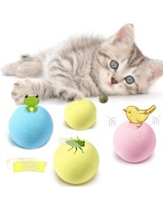 ⭐ Juguete Bolas suave interactiva con sonido Mascota Gato 2