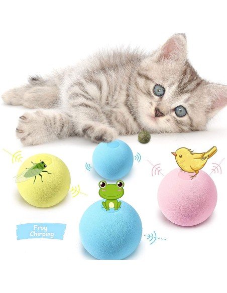 ⭐ Juguete Bolas suave interactiva con sonido Mascota Gato