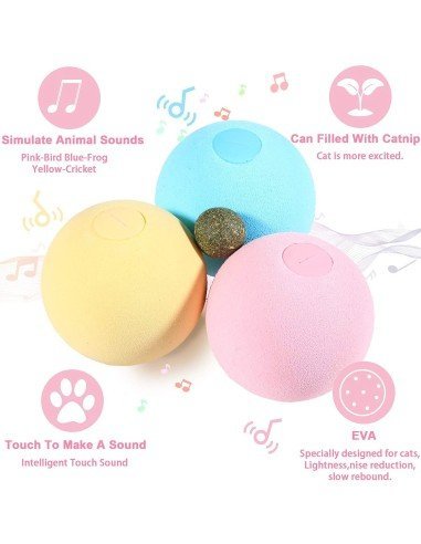 ⭐ Juguete Bolas suave interactiva con sonido Mascota Gato