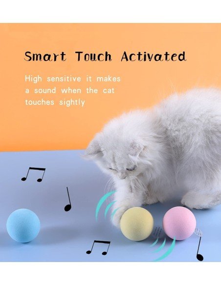 ⭐ Juguete Bolas suave interactiva con sonido Mascota Gato