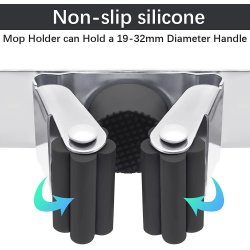 ⭐ Soporte Organizador Escobas Acero Inoxidable Multiusos