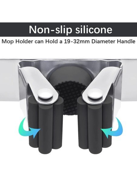 ⭐ Soporte Organizador Escobas Acero Inoxidable Multiusos ⭐ Soporte Organizador Escobas Acero Inoxidable Multiusos