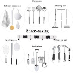 ⭐ Soporte Organizador Escobas Acero Inoxidable Multiusos