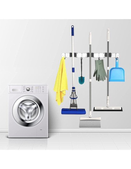 ⭐ Soporte Organizador Escobas Acero Inoxidable Multiusos ⭐ Soporte Organizador Escobas Acero Inoxidable Multiusos