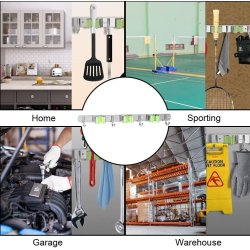 ⭐ Soporte Organizador Escobas Acero Inoxidable Multiusos