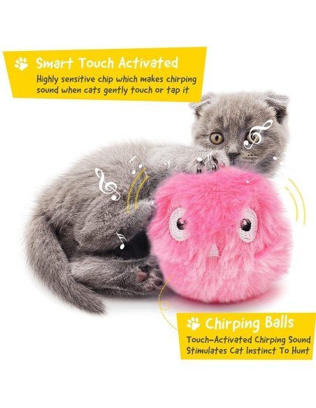 ⭐ Juguete Bola interactiva felpa Sonido Mascota Gato
