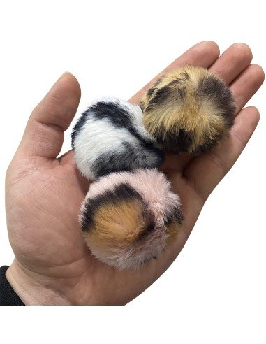 ⭐ Juguete x3 Bolas animal print Mascota gato suaves de colores para Mascota, original para tu gato