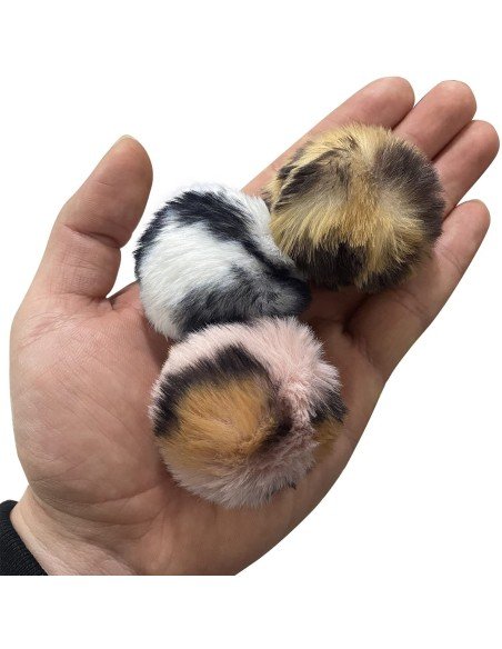 ⭐ Juguete x3 Bolas animal print Mascota gato suaves de colores para Mascota, original para tu gato