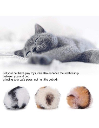 ⭐ Juguete x3 Bolas animal print Mascota gato suaves de colores para Mascota, original para tu gato