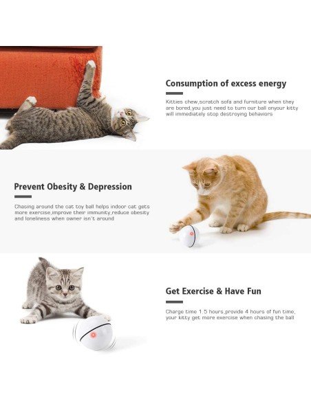 ⭐ Juguete Bolas suave interactiva con sonido Mascota Gato