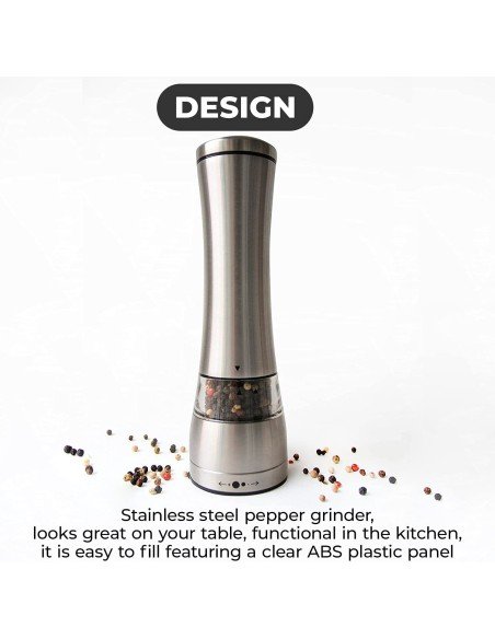 ⭐ Molino De Sal Y Pimienta Acero Inoxidable Grosor Ajustable Rotor Cerámica