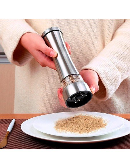 ⭐ Molino De Sal Y Pimienta Acero Inoxidable Grosor Ajustable Rotor Cerámica