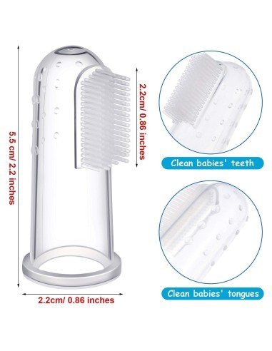 ✨ Setx2 Cepillo Dental Silicona para Mascota dedos