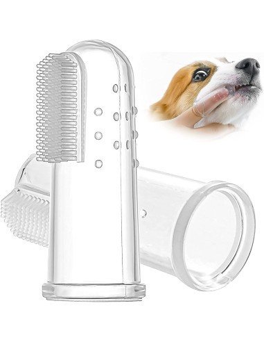 ✨ Setx2 Cepillo Dental Silicona para Mascota dedos