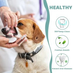 ✨ Setx2 Cepillo Dental Silicona para Mascota dedos