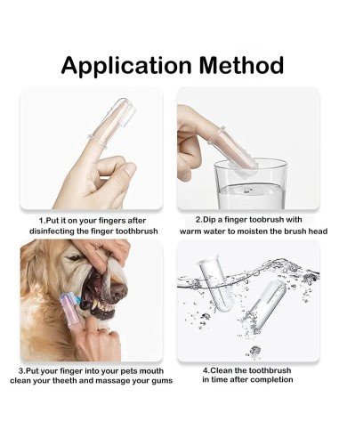 ✨ Setx2 Cepillo Dental Silicona para Mascota dedos