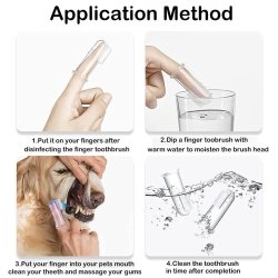 ✨ Setx2 Cepillo Dental Silicona para Mascota dedos
