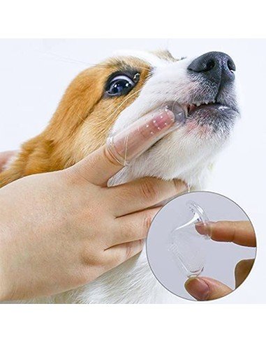 ✨ Setx2 Cepillo Dental Silicona para Mascota dedos