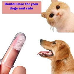 ✨ Setx2 Cepillo Dental Silicona para Mascota dedos