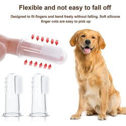 ✨ Setx2 Cepillo Dental Silicona para Mascota dedos