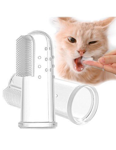 ✨ Setx2 Cepillo Dental Silicona para Mascota dedos